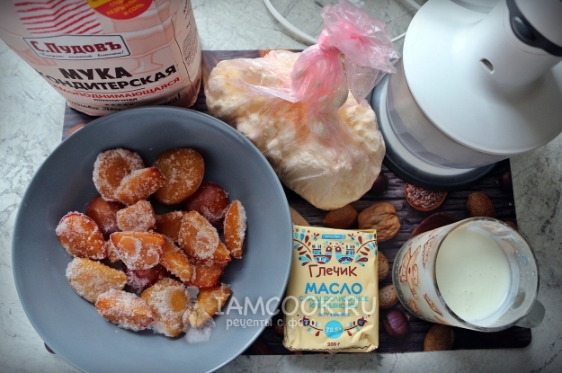 Ингредиенты для галеты со сливово-сливочным вкусом