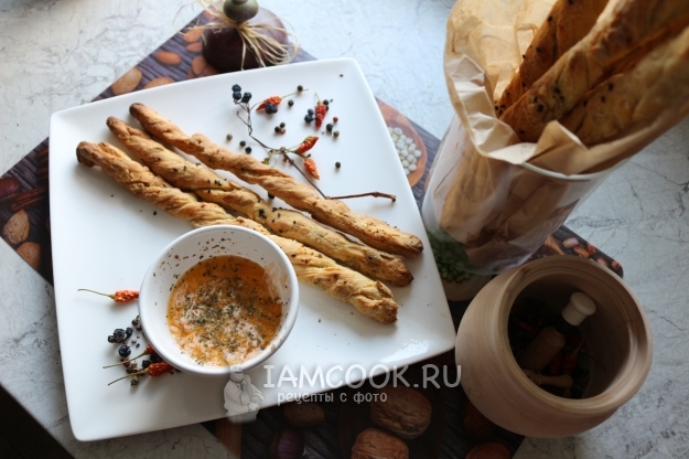 Рецепт Grissini ritorti (хлебные палочки гриссини)