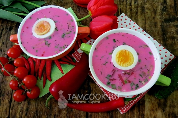 Рецепт холодного свекольника с редисом