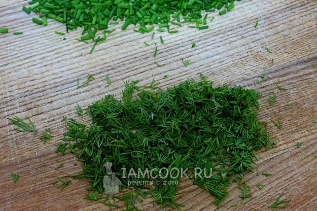 Порезать укроп