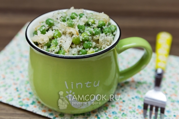 Рецепт кус-куса с зеленым горошком и жареным луком