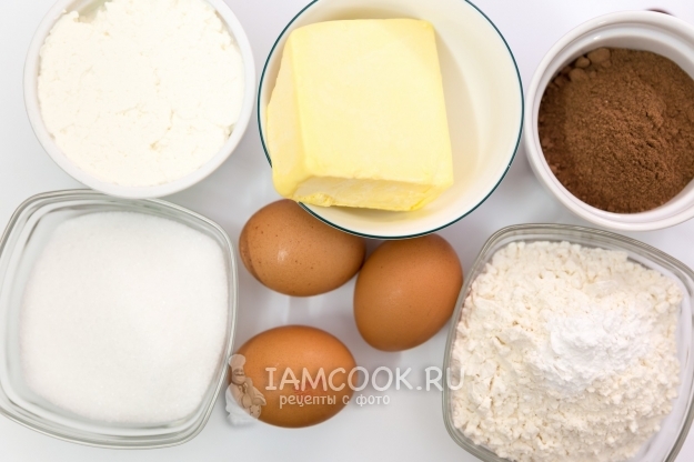 Ингредиенты для творожного кекса с черемуховой мукой