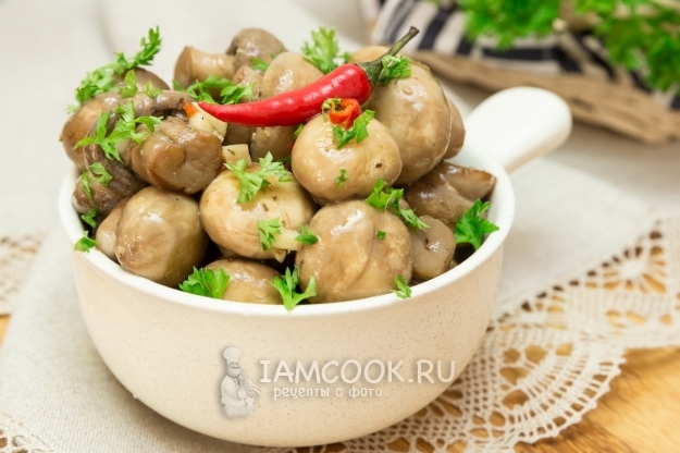 Рецепт шампиньонов в медовом маринаде с острым перцем