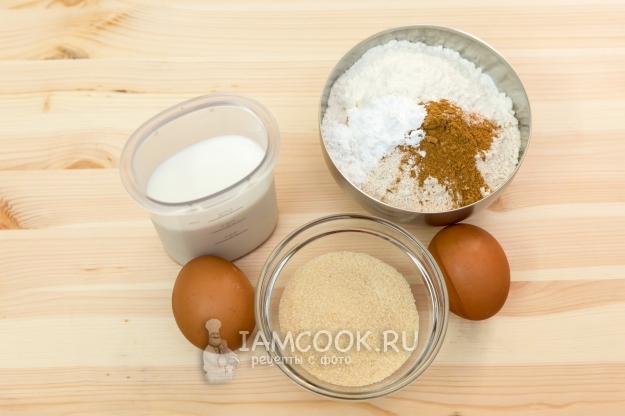 Ингредиенты для толстых овсяных блинов с корицей