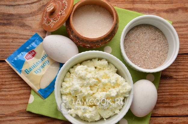 Ингредиенты для диетических творожных кексов без муки