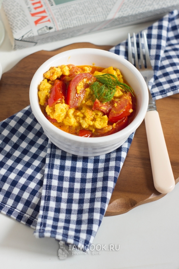 Рецепт вегетарианского омлета с адыгейским сыром