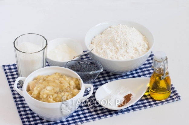 Ингредиенты для бананового пирога с маком (без яиц)