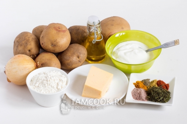 Ингредиенты для драников с сыром (без яиц)