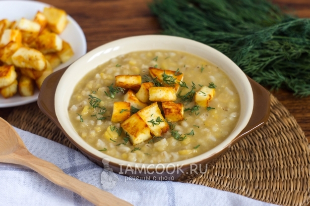 Рецепт гороховой каши с перловкой и сыром