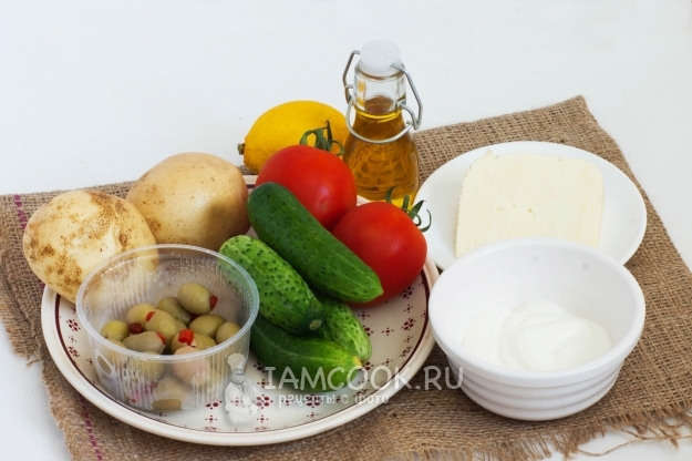 Ингредиенты для салата с запеченным картофелем