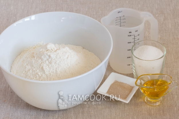 Ингредиенты для постных плюшек с сахаром