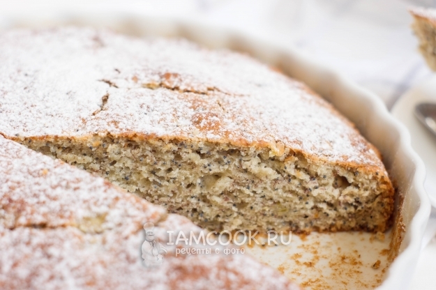 Фото бананового пирога с маком (без яиц)
