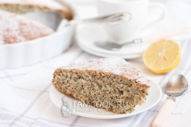 Рецепт бананового пирога с маком (без яиц)