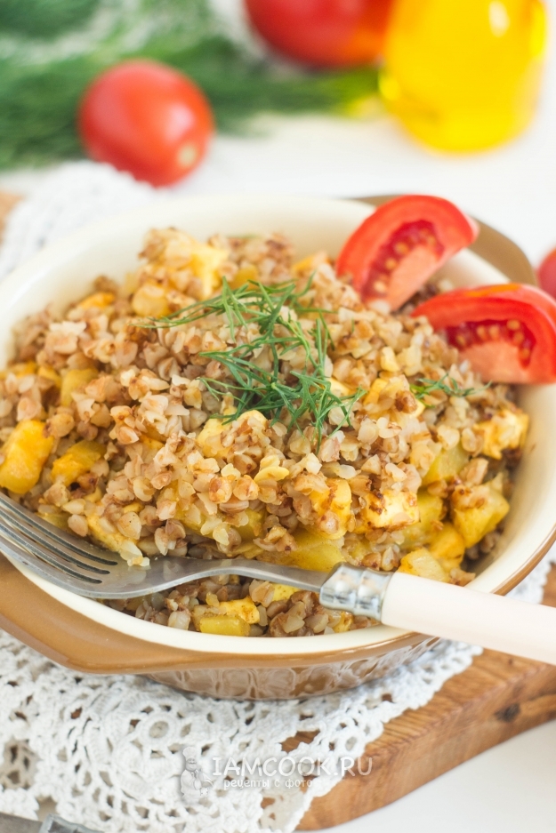 Рецепт гречневой каши с кабачками и адыгейским сыром