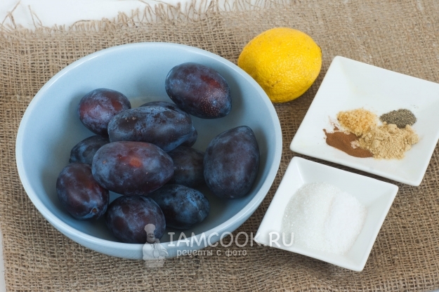 Ингредиенты для простого чатни из слив без лука