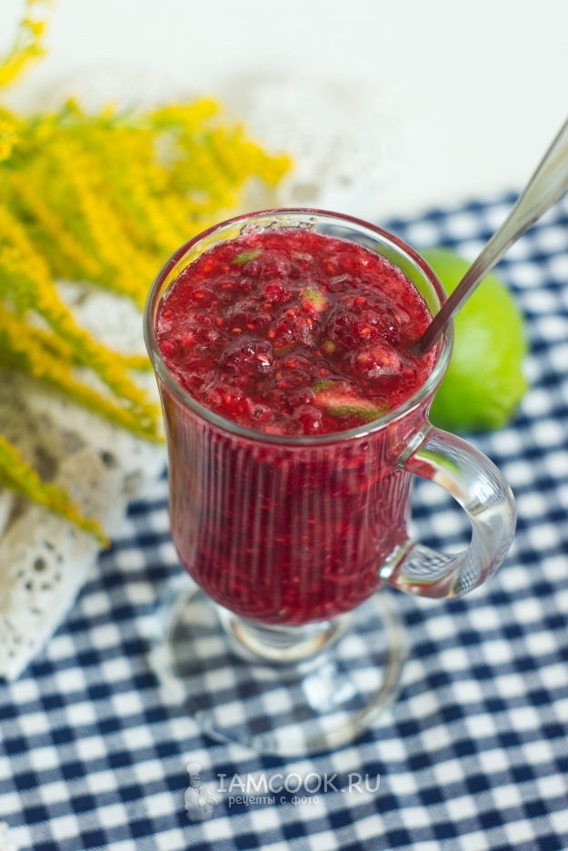 Рецепт малины, перетертой с сахаром и лаймом