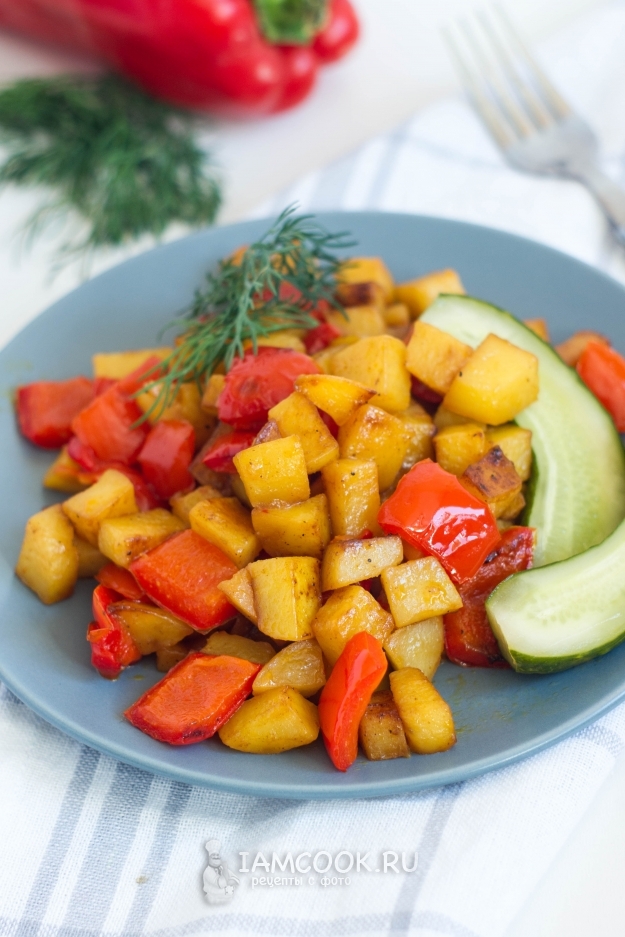 Рецепт картофеля с болгарским перцем