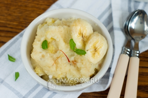 Рецепт манной каши с бананом