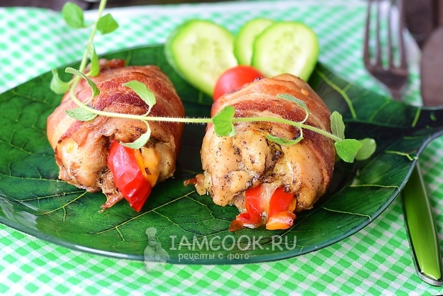 Рецепт куриных рулетиков с болгарским перцем и моцареллой