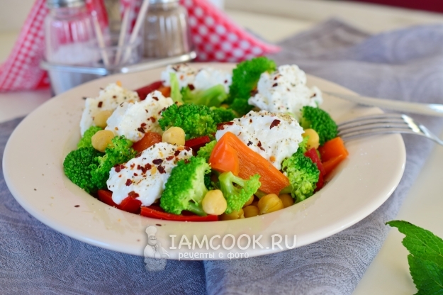 Рецепт салата с брокколи и нутом