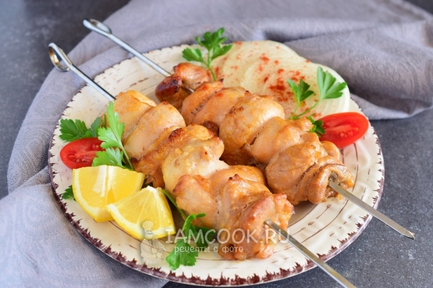 Фото шашлыка из куриного филе в духовке