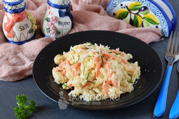 Рецепт ризотто с креветками в сливочном соусе