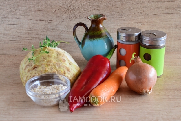 Ингредиенты для супа из корня сельдерея