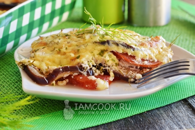Запеканка с баклажанами, помидорами и сыром в духовке