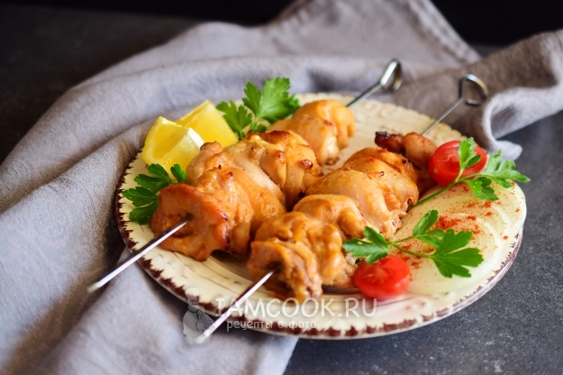 Рецепт шашлыка из куриного филе в духовке