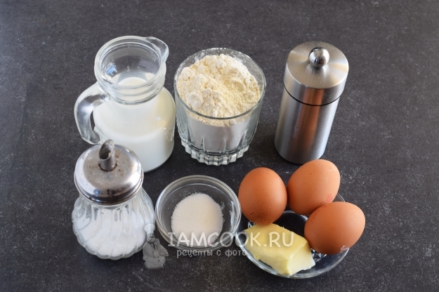 Ингредиенты для французских блинчиков