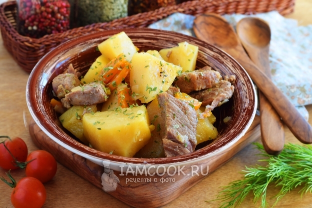 Рецепт тушеной картошки с мясом в скороварке