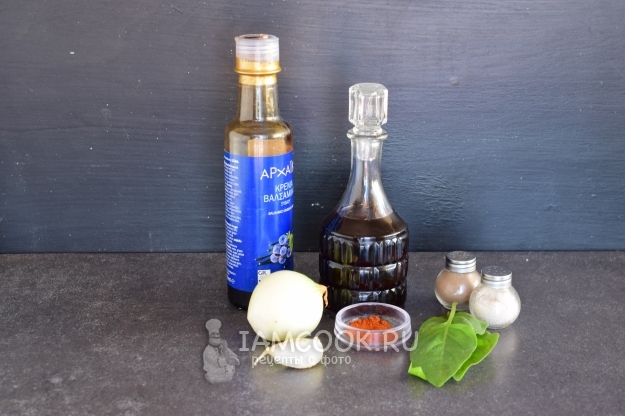 Ингредиенты для маринада для рыбы с красным вином и бальзамиком