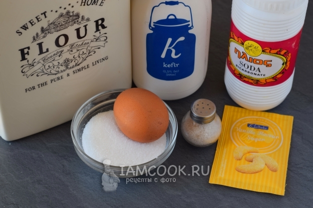 Ингредиенты для классических оладий на кефире