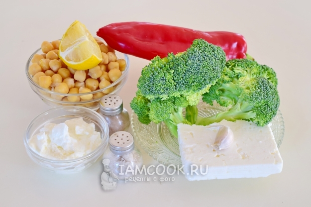 Ингредиенты для салата с брокколи и нутом