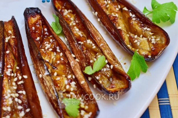 Фото запекания баклажанов в соусе Терияки