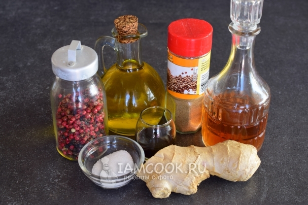 Ингредиенты для винно-соевого маринада для рыбы