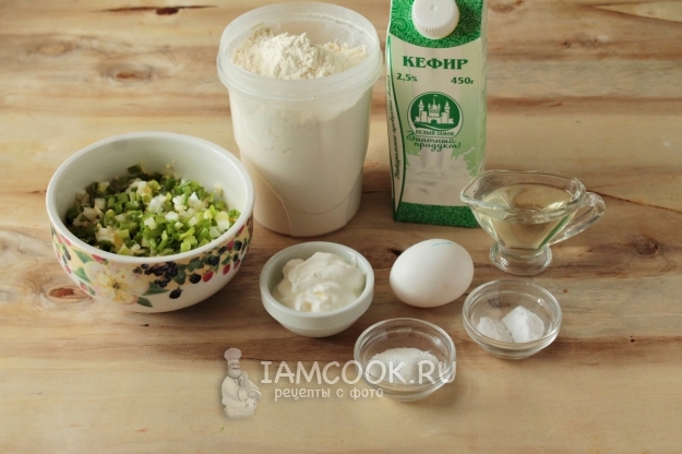 Ингредиенты для пирожков на кефире без дрожжей в духовке