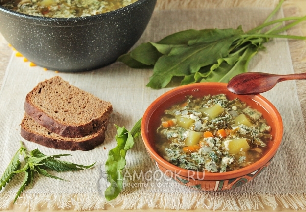 Рецепт супа с крапивой, щавелем и яйцом