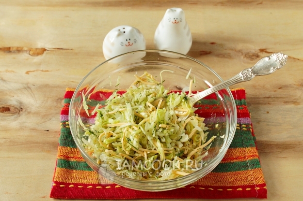 Фото салата с белокочанной капустой и сыром