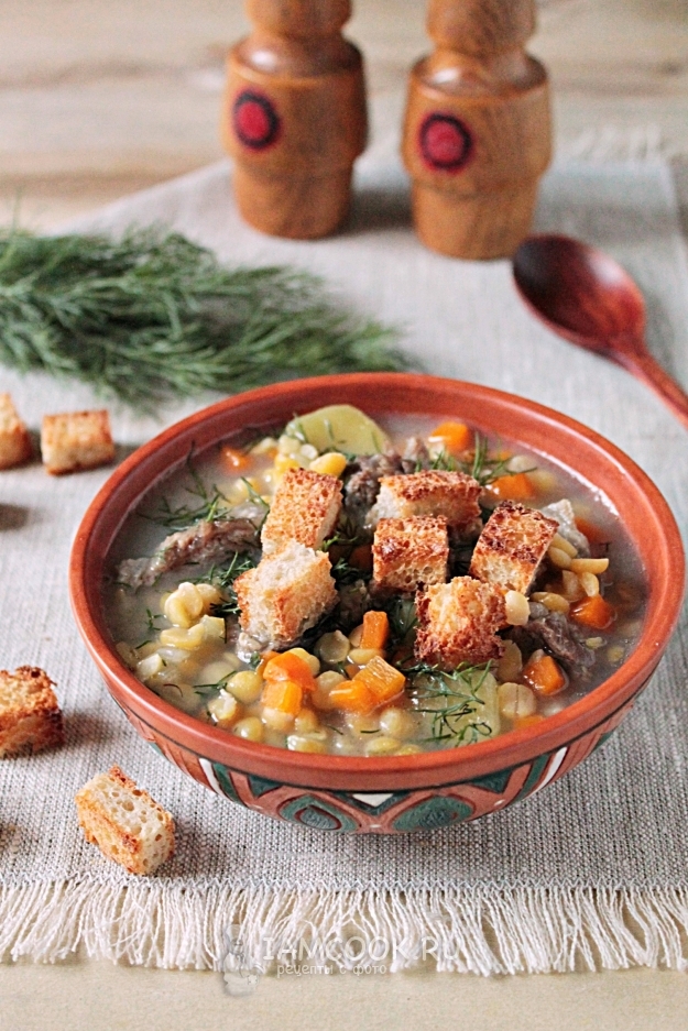 Рецепт горохового супа с говядиной в мультиварке