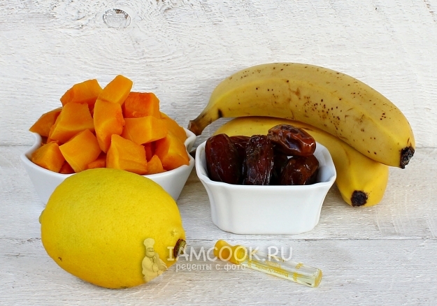 Ингредиенты для тыквенного смузи с финиками