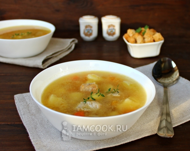 Рецепт горохового супа со свининой в мультиварке