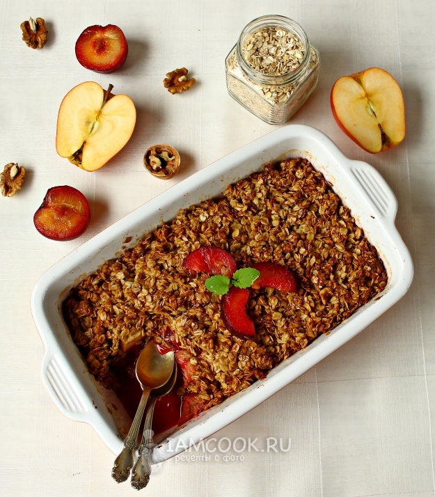 Рецепт крамбла с овсяными хлопьями