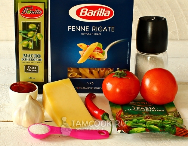 Ингредиенты для пенне Арабьята (Аррабиата)