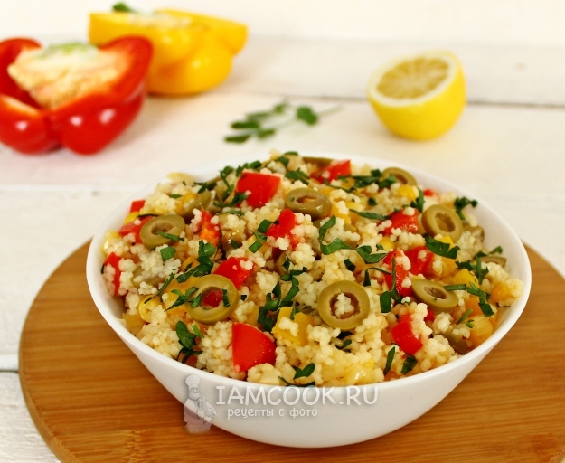 Рецепт салата с кускусом и овощами