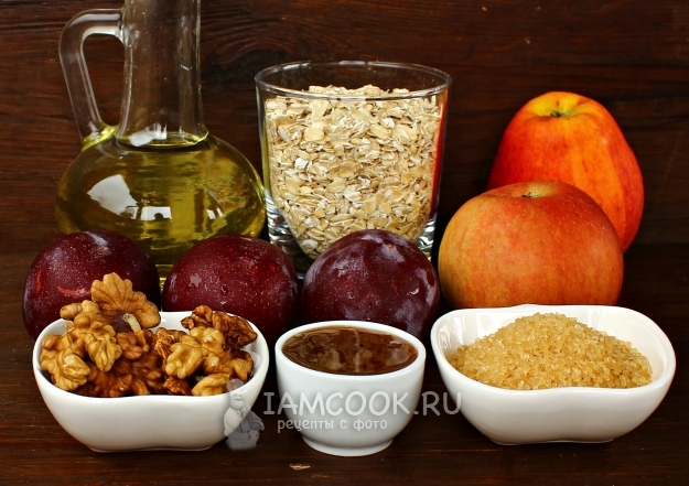 Ингредиенты для крамбла с овсяными хлопьями