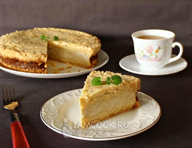 Рецепт насыпного пирога с творогом и яблоками