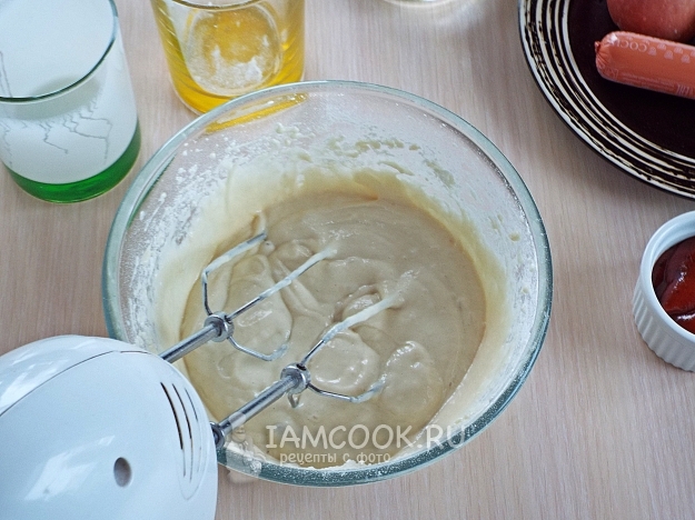 Взбить тесто миксером