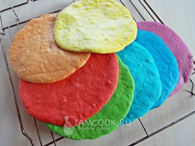 Рецепт радужных коржей для торта