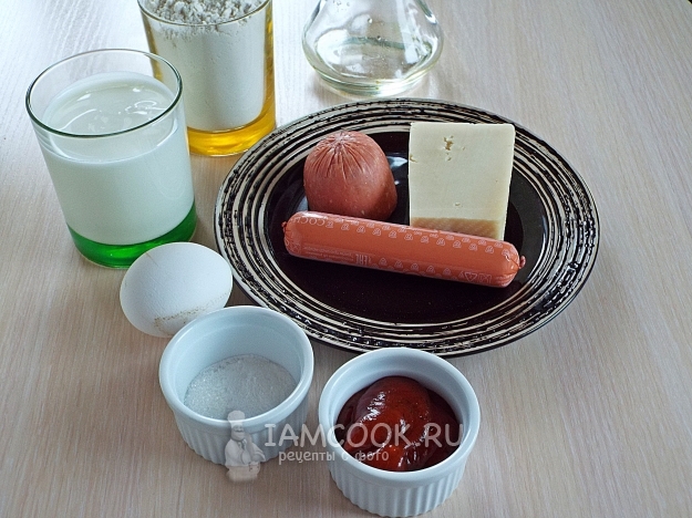 Ингредиенты для быстрой пиццы на кефире в духовке